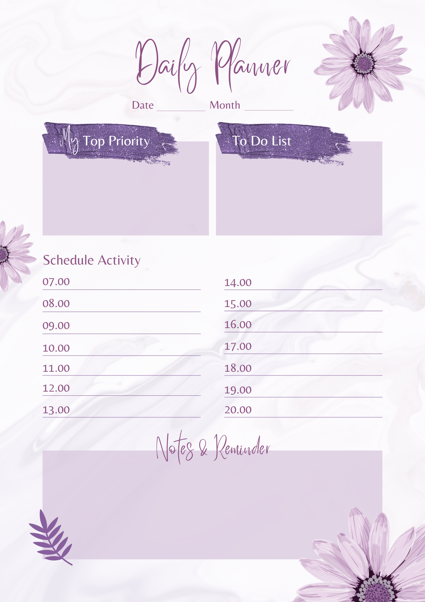Floral Daily Planner